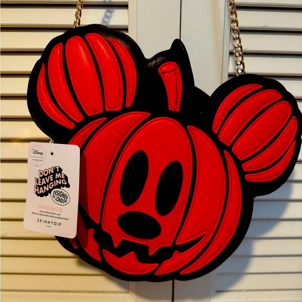 Skinnydip Halloween Mickey Mouse Pumpkin Crossbody Bag